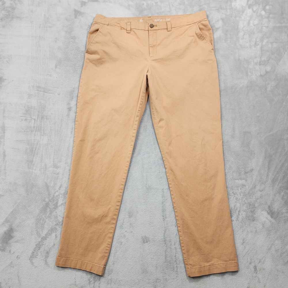 Gap Pants Womens 16T TALL Beige Broken-In Straight Leg Khakis Twill Stretch